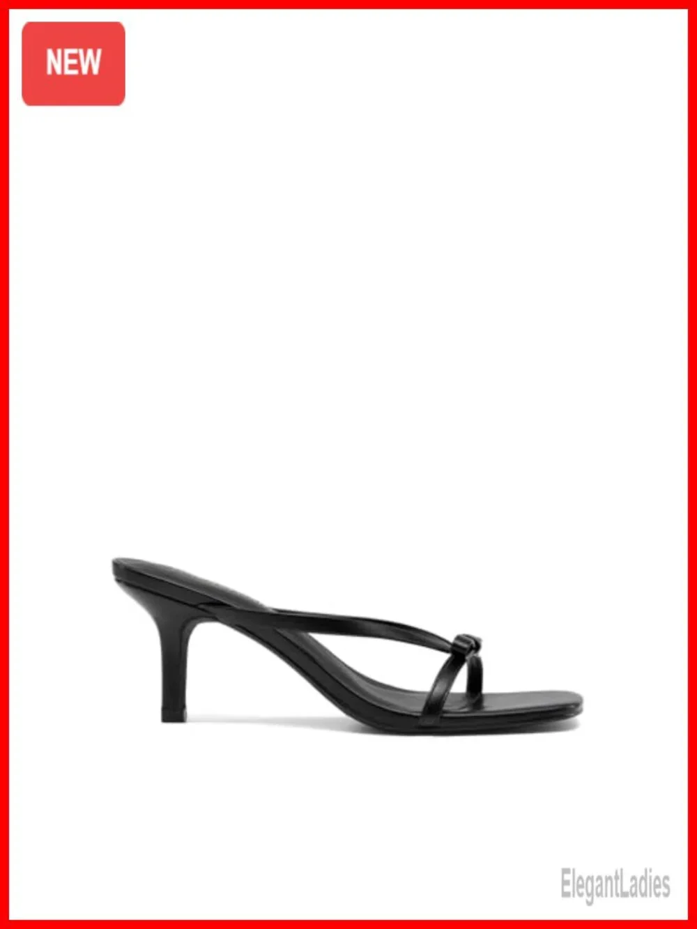 Kitten Heel Mule Sandals with Bow Thong Strap, Square Toe Slip On Dress Heels